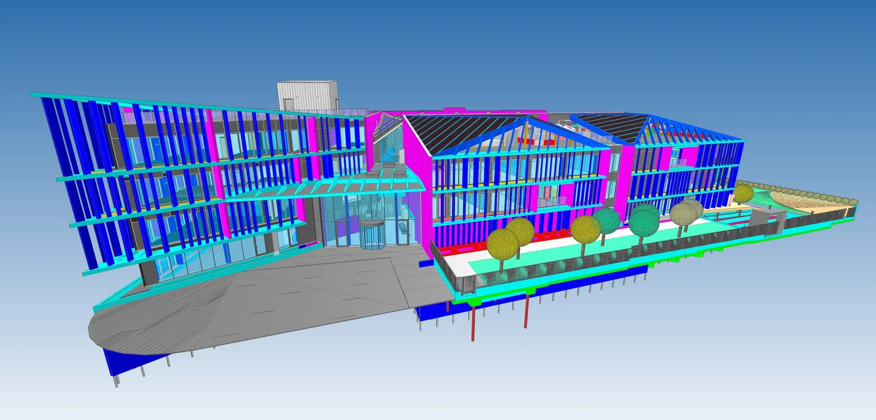 Maquette IFC agrégée du bâtiment Le Connecteur — base du DOE numérique