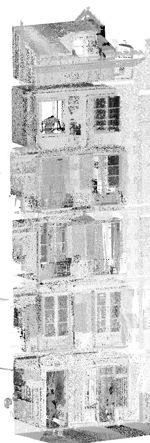 Nuage de points de la façade sur rue de l’immeuble bayonnais
