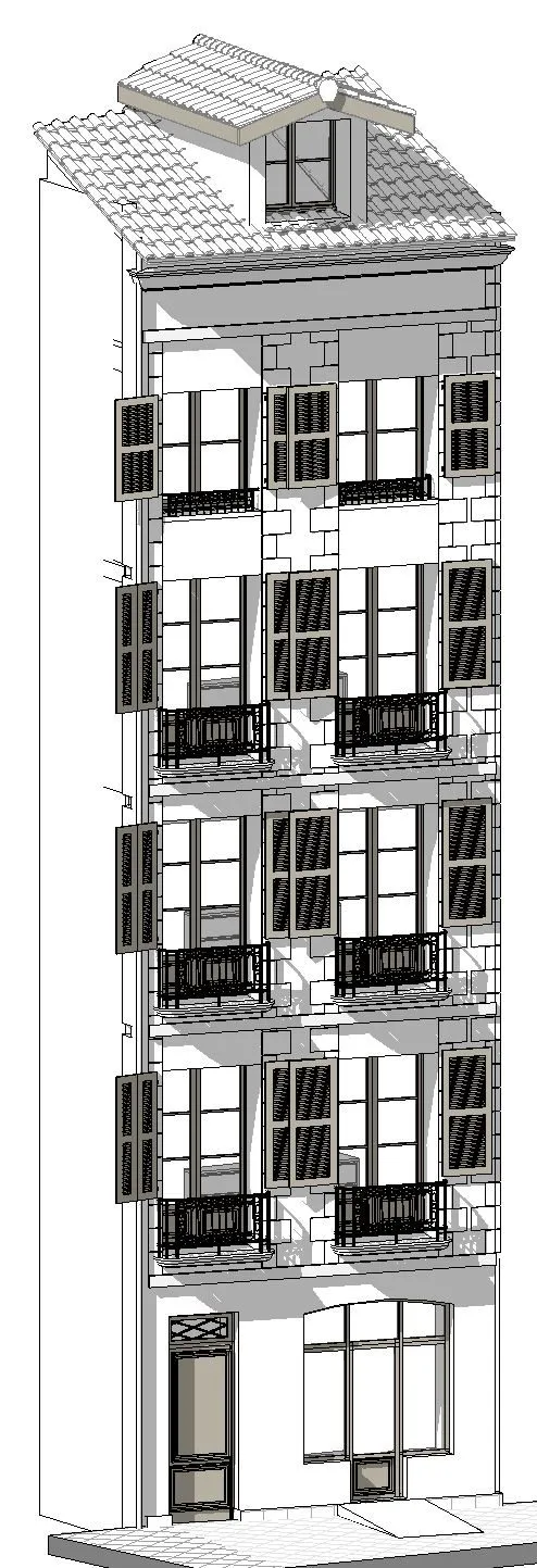Maquette Revit de l’état existant de la façade